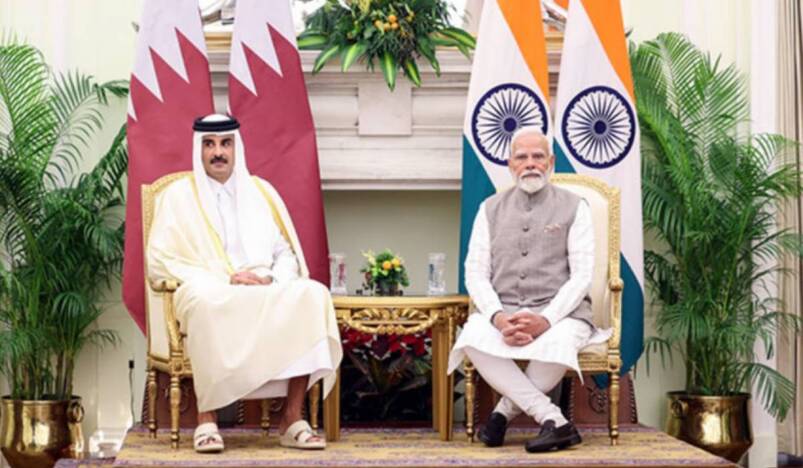 Indian PM Narendra Modi with HH the Amir Sheikh Tamim